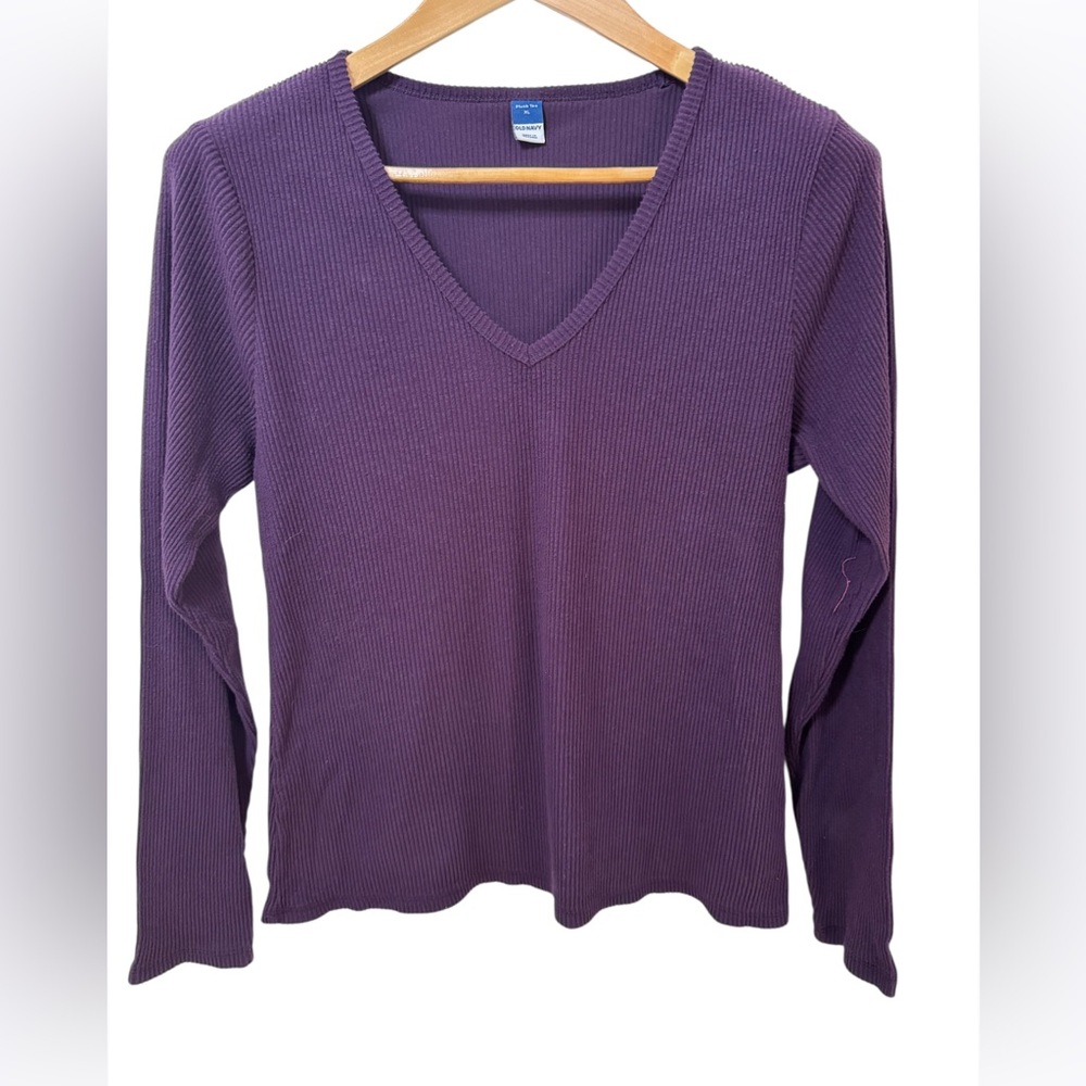 Old Navy Plush Ribbed Long Sleeve Tee | XL | Purple